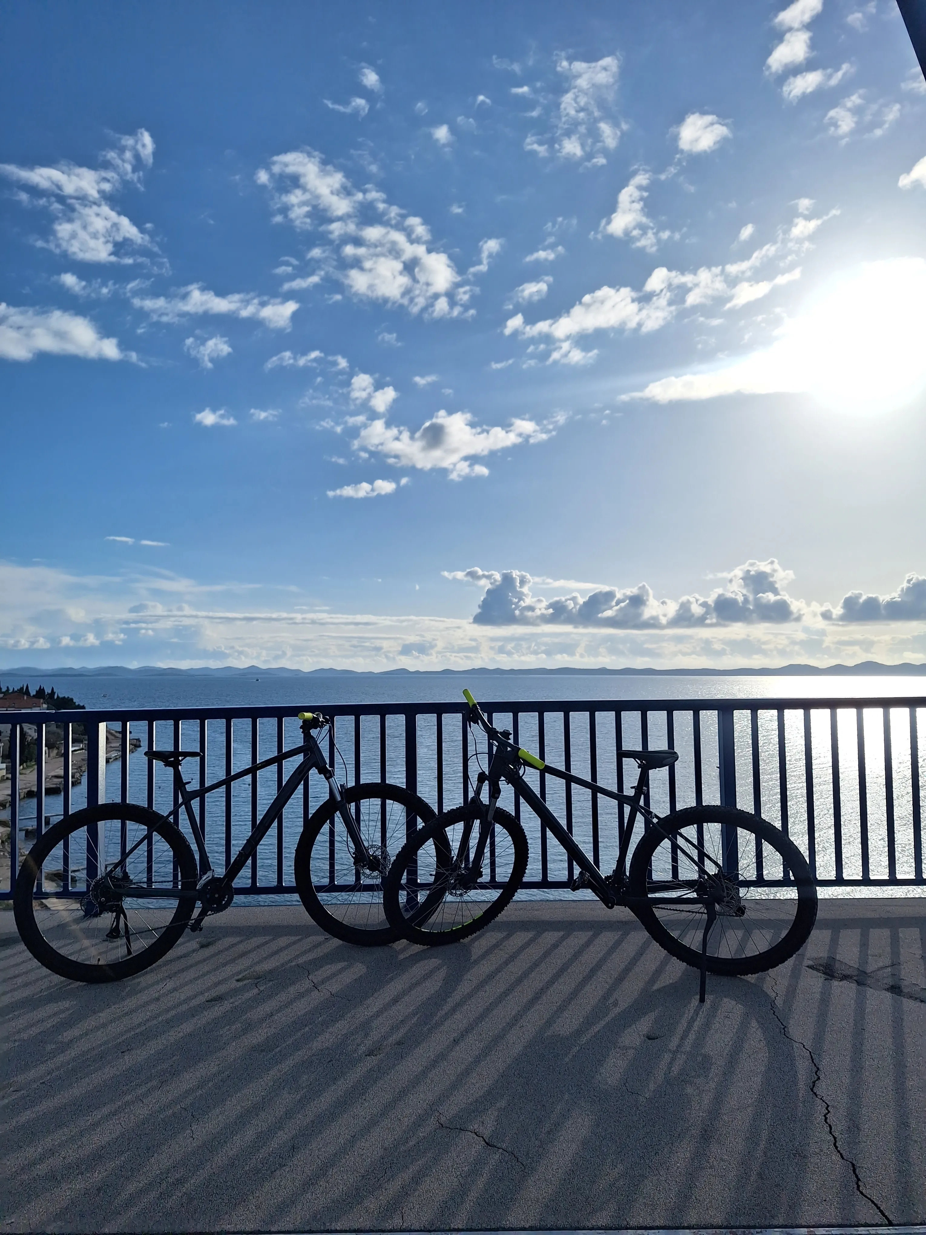 Kaliope renatal bikes on the bridge between Ugljan and Pašman